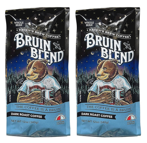 Ravens Brew Coffee Full Bodied Coffee Full City Roast Whole Bean Bruin