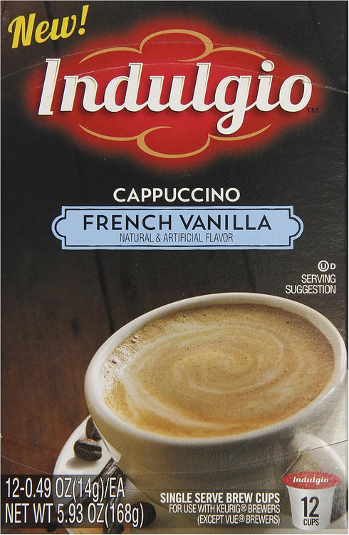 Indulgio 12-Count Cappuccino, French Vanilla, Single Serve Cup for Keurig K-Cup Brewers