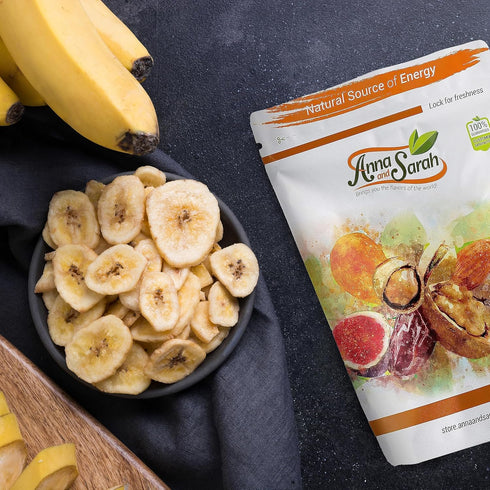 2 Lbs Anna and Sarah Banana Chips Sweetened in Resealable Bag