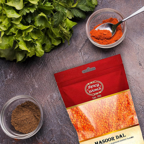 Spicy World 2 (32 oz) Masoor Dal Pound Bag - Red Lentils Split - All Natural By