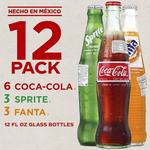 Pack, 12 oz 12 Pack Mexican Coke Fiesta fl Glass Bottles