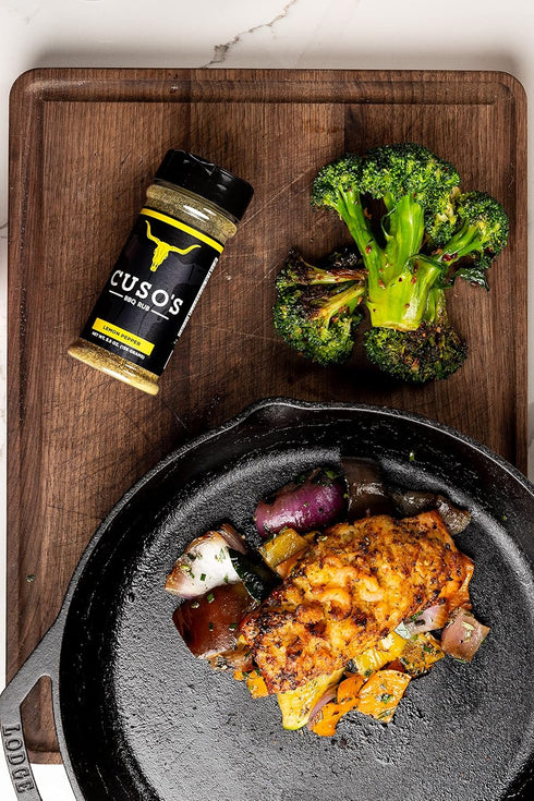 Cuso Cuts Lemon Pepper BBQ Seasoning Rub, All Natural Ingredients, Spices & Rubs for Grill, BBQ & Marinade, 1 Count