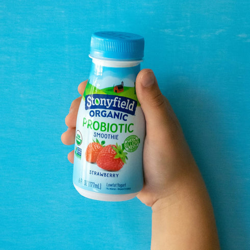 Stonyfield Organic 6 oz, 4 Count , Low Fat Strawberry Smoothie