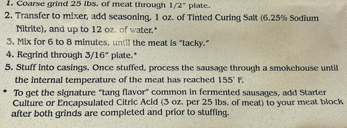 A.C. Legg Blend 114 Summer Sausage Seasoning with Cure, 18 Ounce