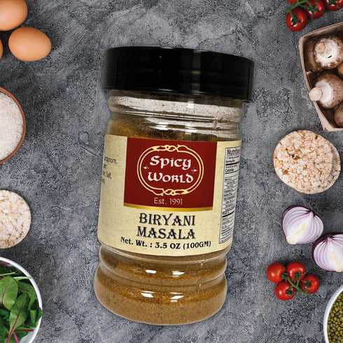 Spicy World 3.5oz 15 Biryani Masala Seasoning Mix for Rice Jar - Authentic Indian Style Blend, spice blend, All Natural