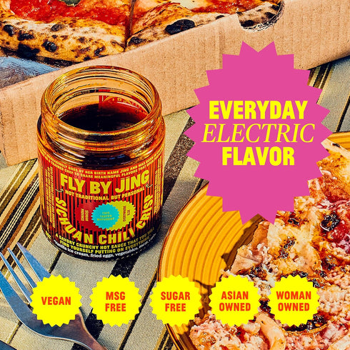 FLYBYJING Sichuan Chili Crisp - Premium Spicy Savory All-Natural Vegan Chili Oil - Crunchy Hot Sauce, Good on Everything, Sugar Free - 6oz (Pack of 1)