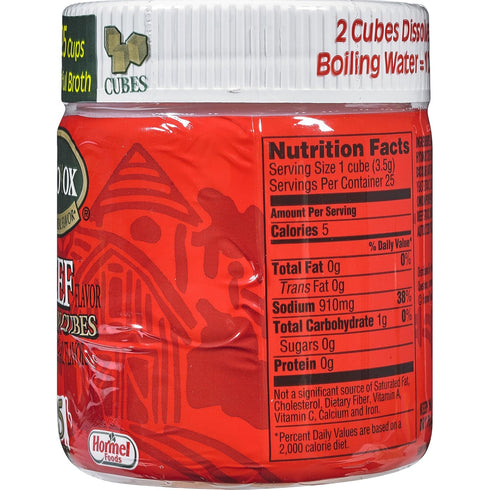 Herb-ox 25 3.25 oz (Pack 125) Beef Bouillon Cubes, Beef Stock Seasoning, Ct
