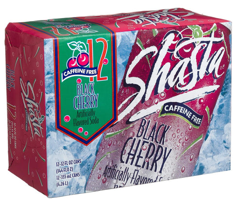 Shasta Black Cherry Soda | Bold, Fruity Cherry Flavor | Caffeine-Free Soft