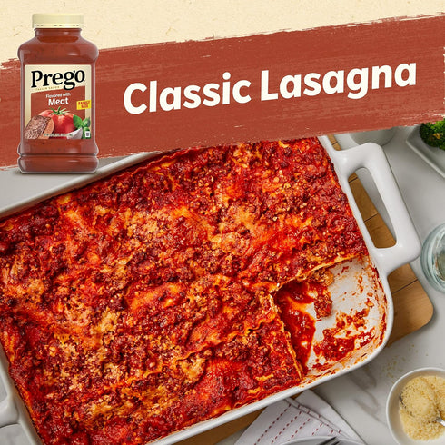 Prego Italian Tomato Pasta Sauce Flavored With Meat, 45 OZ Jar