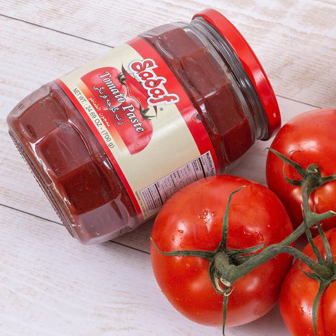 24 Oz (Pack 2) Sadaf Tomato Paste in jar - Tomato paste no sugar added - All-natural tomato sauce - Keto Friendly