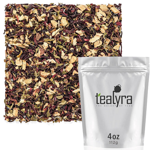 Tealyra Flat Belly Detox Herbal Loose Leaf Tea, Fennel, Peppermint, Hibiscus, Caffeine Free, 112g