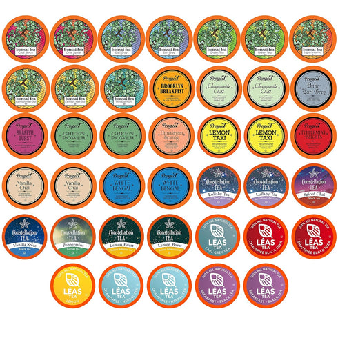 Two Rivers Assorted Tea Sampler Variety Pack for Keurig K-Cup Brewers, 40