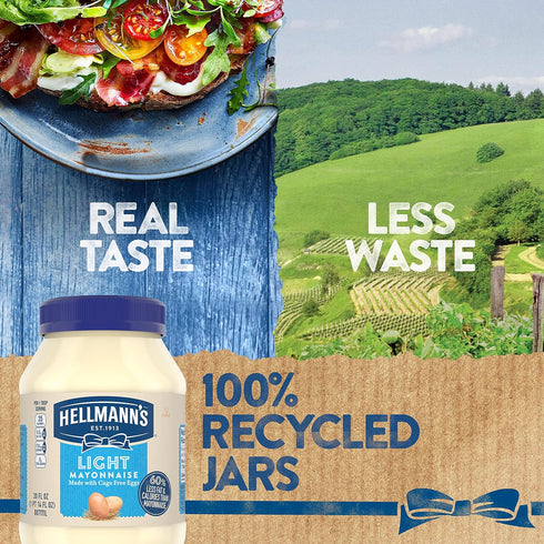 3 Count 60% 30 oz Hellmann's Light Mayonnaise Light Mayo For a Creamy Condiment for Sandwiches and Simple Meals Less