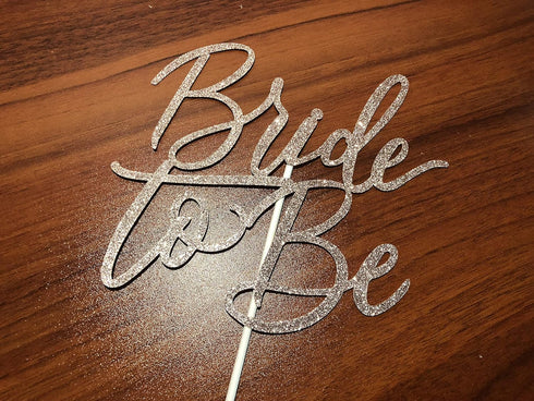 Rose Gold Bride To Be Cake Topper, Bridal Wedding Shower Cake Decorations (Double-sided Glitter)