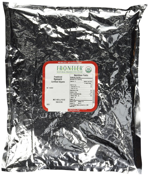 Frontier Co-op Spinach Powder, Certified Organic, Kosher | 1 lb. Bulk Bag