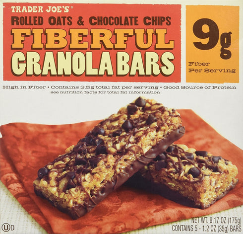 Trader Joe's 2 9 Boxes Fiberful Granola Bars Rolled Oats & Chocolate Chips g Fiber