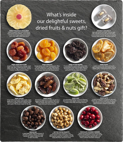 A Gift Inside Festive Holiday Dried Fruit, Nuts & Chocolates Gift Tray