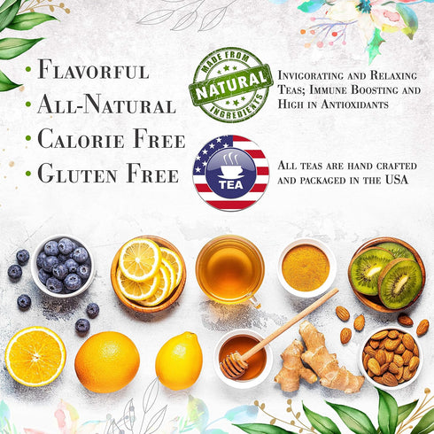 Earl Grey Tea by La Tea Dah - Zesty Gourmet Tea with Whole Ceylon Tea Leaves, Bergamot, & Orange Peel (12 Sachets)