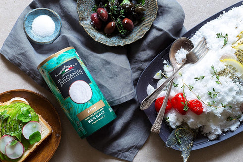 16oz Tuscanini Premium Italian Fine Sea Salt, Tube, Mediterenian Sea Salt From Sicily Italy