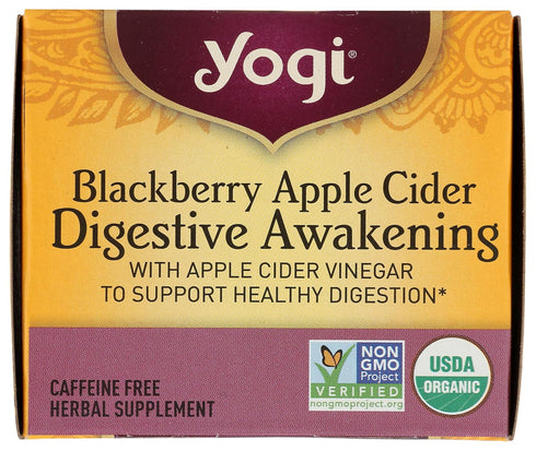 16 Yogi Tea Organic Blackberry Apple Awakening Digestive Cider, CT