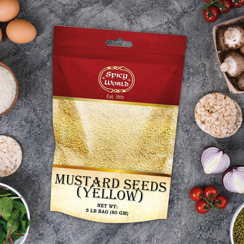 Spicy World 5-Pounds Yellow Mustard Seeds Bulk
