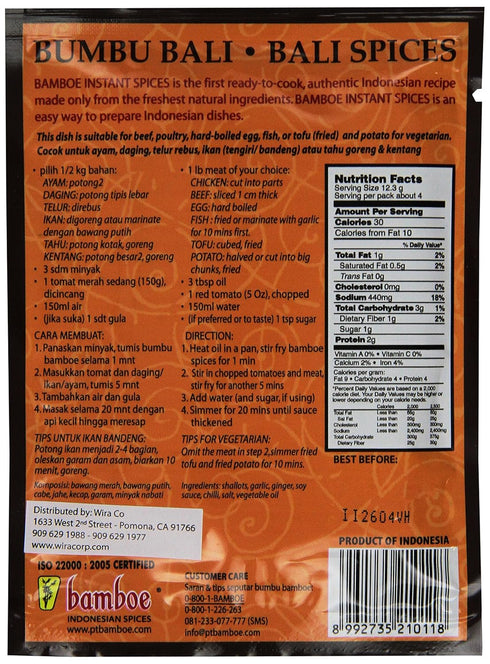 Bamboe 1.7-Ounce (Pack 12) Bumbu Bali Spices
