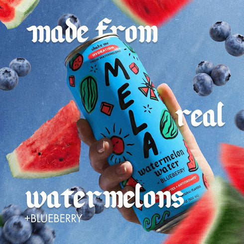 100% (Blueberry,16.9 oz, 12-pack) Mela Watermelon Water - Watermelon Juice, Natural Fruit Juice with Vitamin C