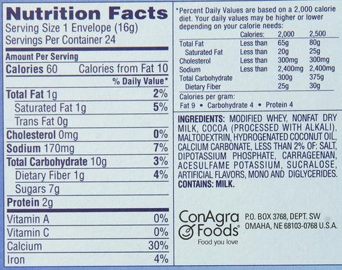 13.2 Swiss Miss Hot Cocoa Mix No Sugar Added, Milk Chocolate, Ounce