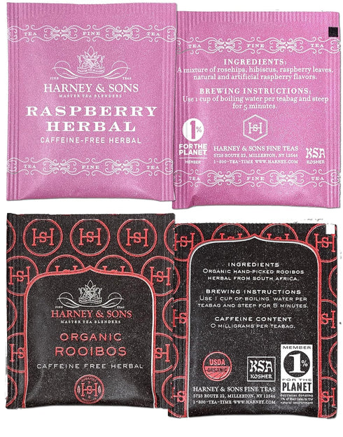 40 Count Packs, Harney & Sons Assorted Tea Bag Sampler Harney Decaf Tea Bags Variety Herbal Tea Bundle Caffeine Free