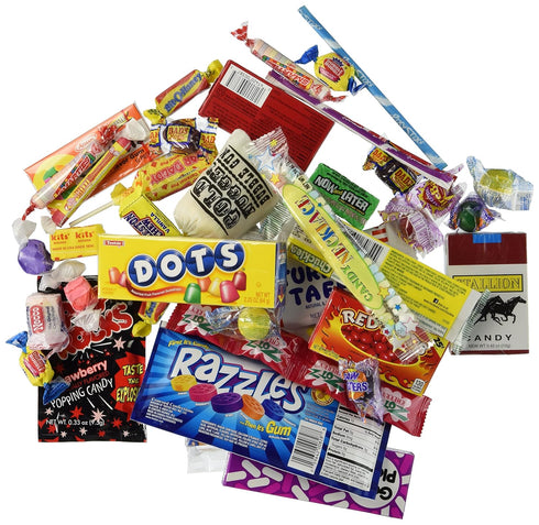 Package RETRO CANDY YUM ~ Care Assortment Gift Box Nostalgic Candy Mix from Childhood for Man or Woman Jr