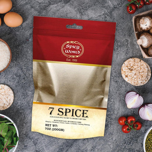 Spicy World Seven Spice Blend 7oz Bag - All Natural, No Additives or Preservatives (7 Premium Quality Mediterranean