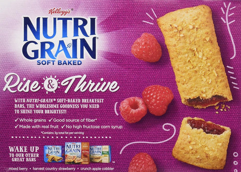 8 Count (Pack 6) Kellogg's Nutri-Grain Cereal Breakfast Bars, Raspberry