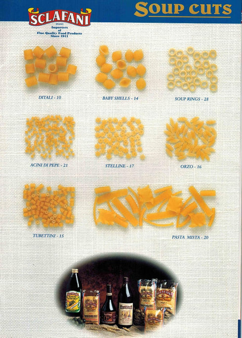 Gus Sclafani Fine Italian Imports #14 (20) 1 .lb Baby Shells Soup Cut Pasta Case of Twenty Pouches