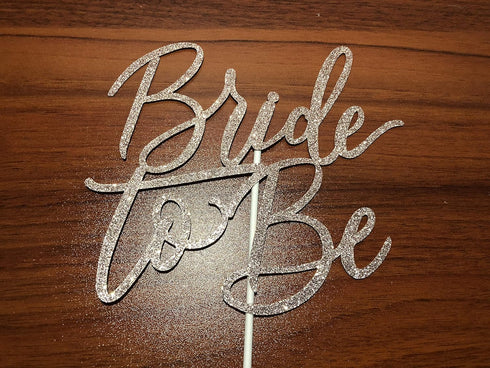 Rose Gold Bride To Be Cake Topper, Bridal Wedding Shower Cake Decorations (Double-sided Glitter)