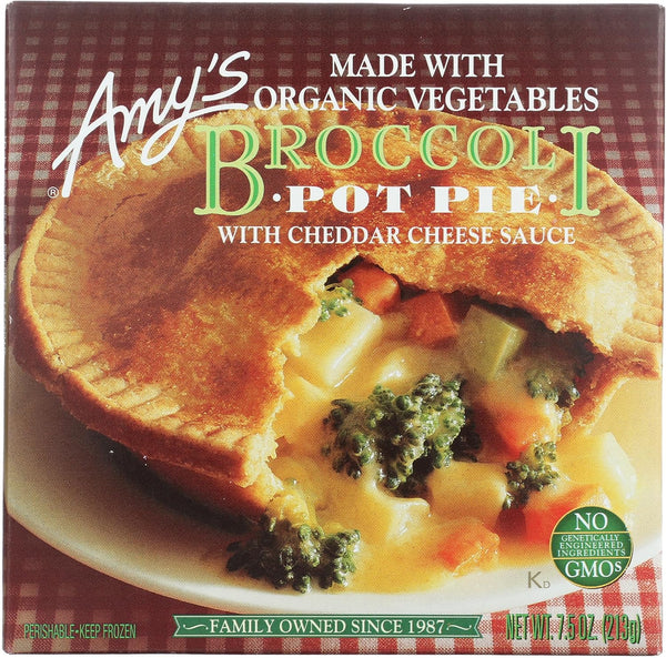 Amy'S, Pot Pie Broccoli Cheese, 7.5 Ounce