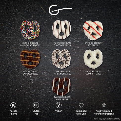 (4 Gluten Free Palace Gift Box Gourmet Gluten Free Mothers Day Chocolate Covered Pretzels Sweet & Salty Crunchy Treat