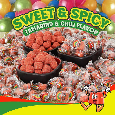 100 15.85 oz Pack Tamborines Enchilados Mexican Hot Candy with Chili and Tamarind, Individually Wrapped Pieces, Bulk