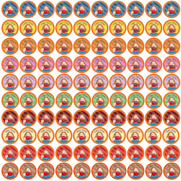 Crave Beverages Flavored Coffee Pods Sampler, Compatible with 2.0 K-Cup Brewers, Single