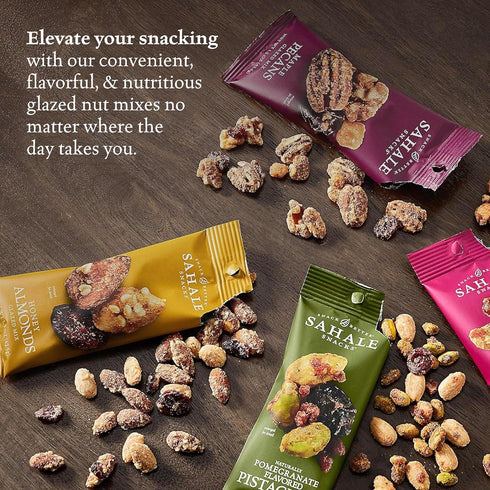 Pack, 1.5 Oz (12 Packs) Sahale Snacks Glazed Mix Nut Blend Variety Grab & Go Bags Total - Four Different Dry-Roasted