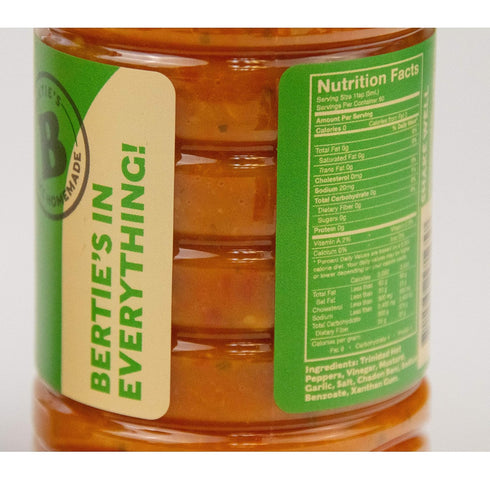 Bertie's Original Pepper Sauce (10 Oz/300ml) | Made with Trinidad Moruga Red & Scotch Bonnet Peppers | Great Flavor &