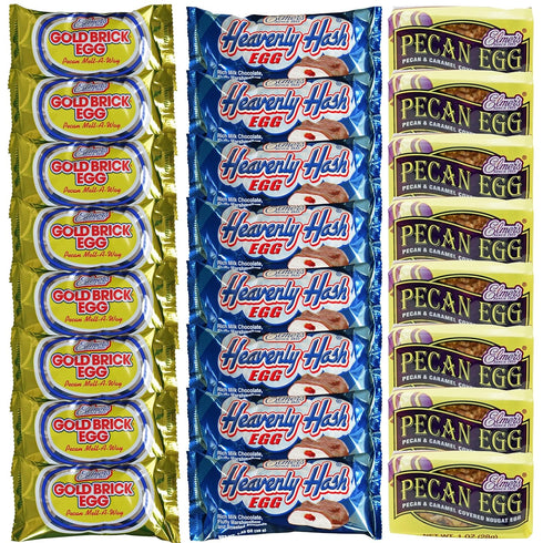 Elmer's Chocolate Elmer's Heavenly Hash Eggs (8), Gold Bricks Eggs (8), Pecan Eggs(8)