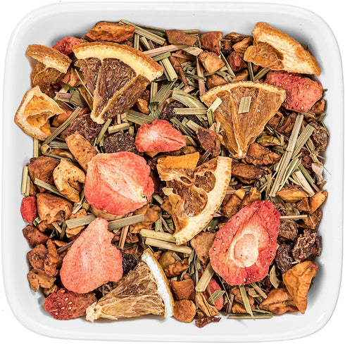 Tealyra Lovely Lemongrass Strawberry Orange Fruity Herbal Loose Leaf Tea, 222g (8-ounce), Hot and Iced Drink