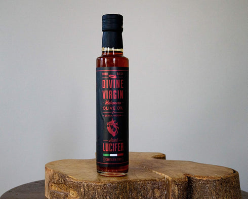 8.5oz 250ML Saint Lucifer, Divine Virgin - Habanero Extra Virgin Olive Oil, - | Gluten Free, Sugar Free, Vegan