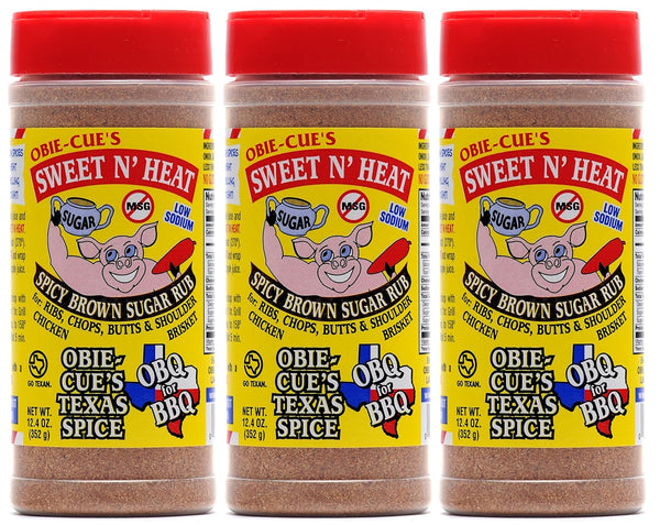 Obie-Cue's Sweet n Heat Gift Box 3-Pack (12 oz each bottle)