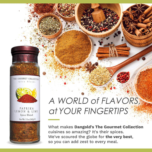 The Gourmet Collection Paprika Lemon & Lime Spice Blend, Cooking Seasoning for Chicken, Fish, Eggs, 156 Servings