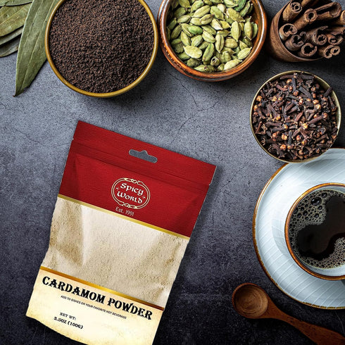 Spicy World Ground Cardamom Powder (Cardamon), 3.5 Ounce Bag
