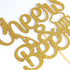 Gold Glitter Cheers & Beers Cake Topper for Happy Birthday, Engagement, Graduation, Wedding Party Decorations