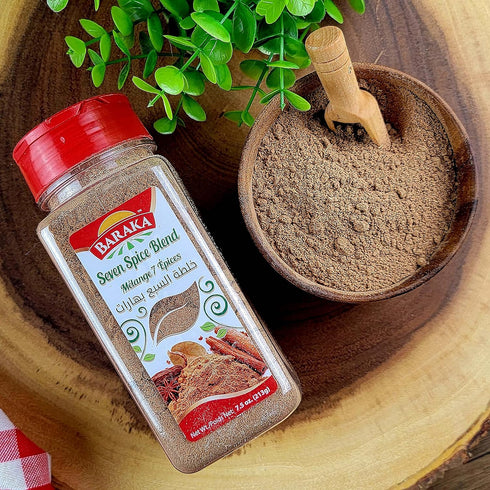 Baraka Seven Spice Seasoning Mix | Authentic Lebanese Baharat Spice Blend | All Natural, No Additives, No Preservatives, NO MSG Middle Eastern Bahart 7 Spice (7.05oz)