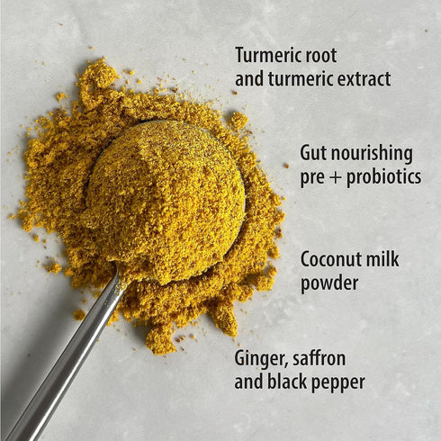 150g 5.3oz Organic Traditions Turmeric Powder Latte, Golden Milk Powder with Coconut Milk, Turmeric Extract, Saffron