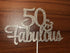 50 and Fabulous Rose Gold Glitter 50th Birthday Cake Topper for Women